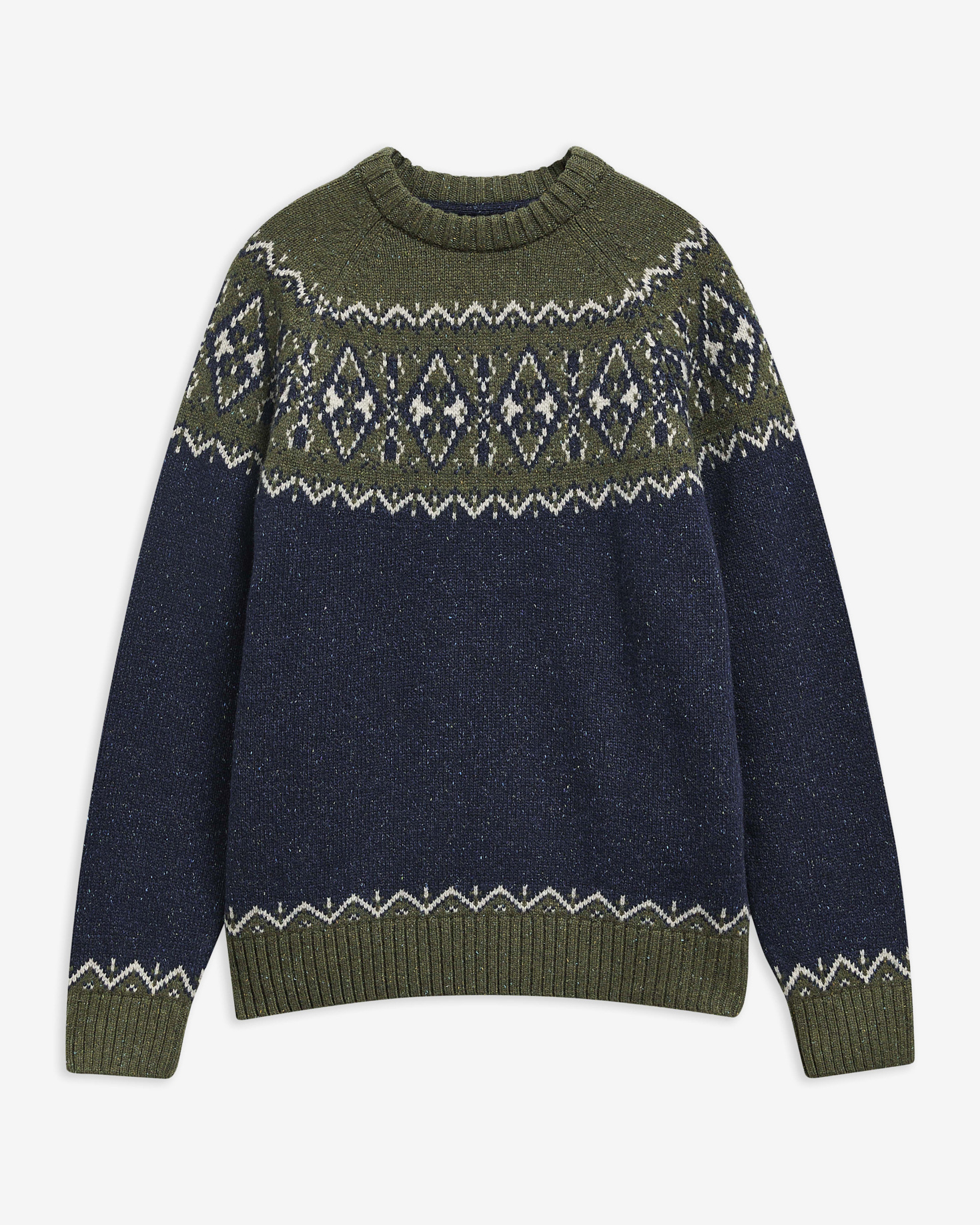 Maglione girocollo Tisbury Fair Isle Olive