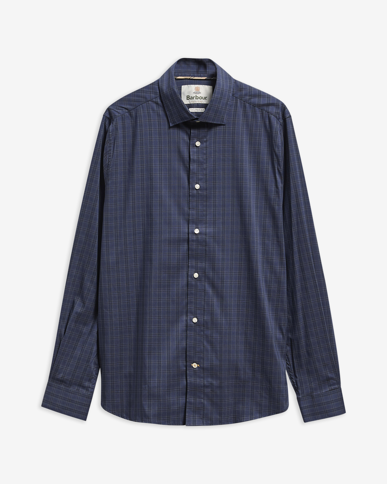 Harleton Tartan Tailored Long-Sleeved Shirt Midnight Loch
