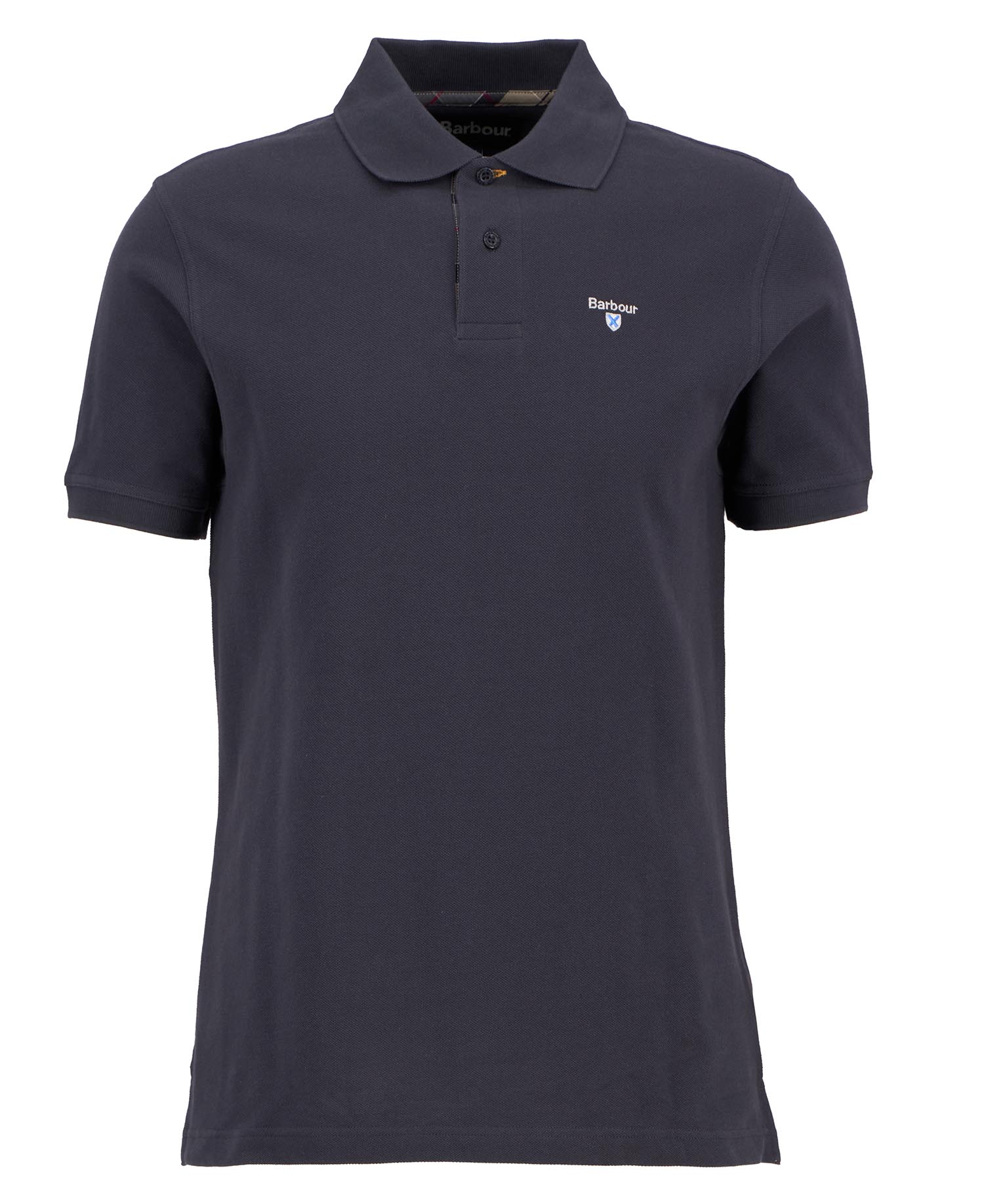 Tartan Pique Polo Shirt Navy-Dress
