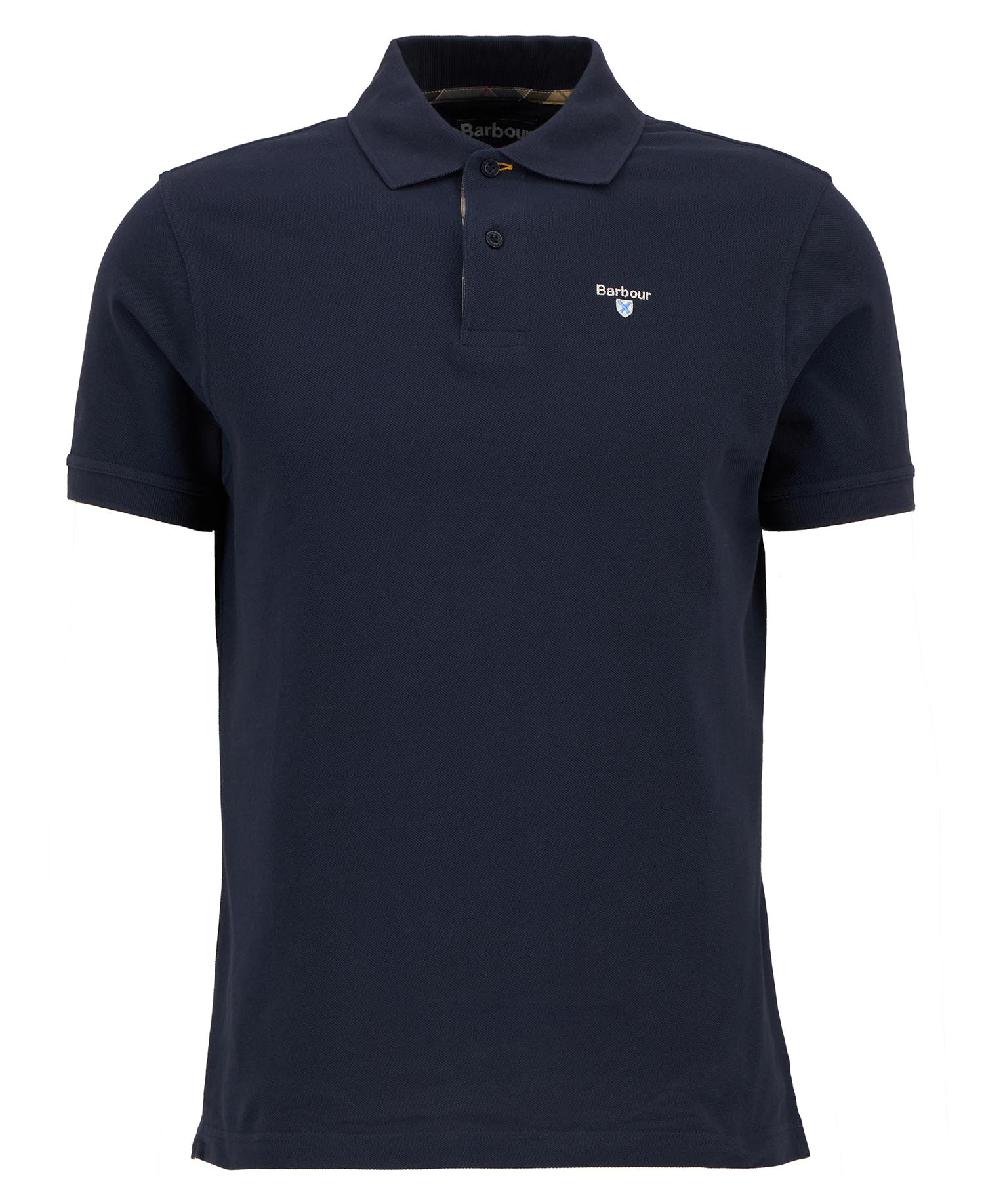 Tartan Pique Polo Shirt New Navy