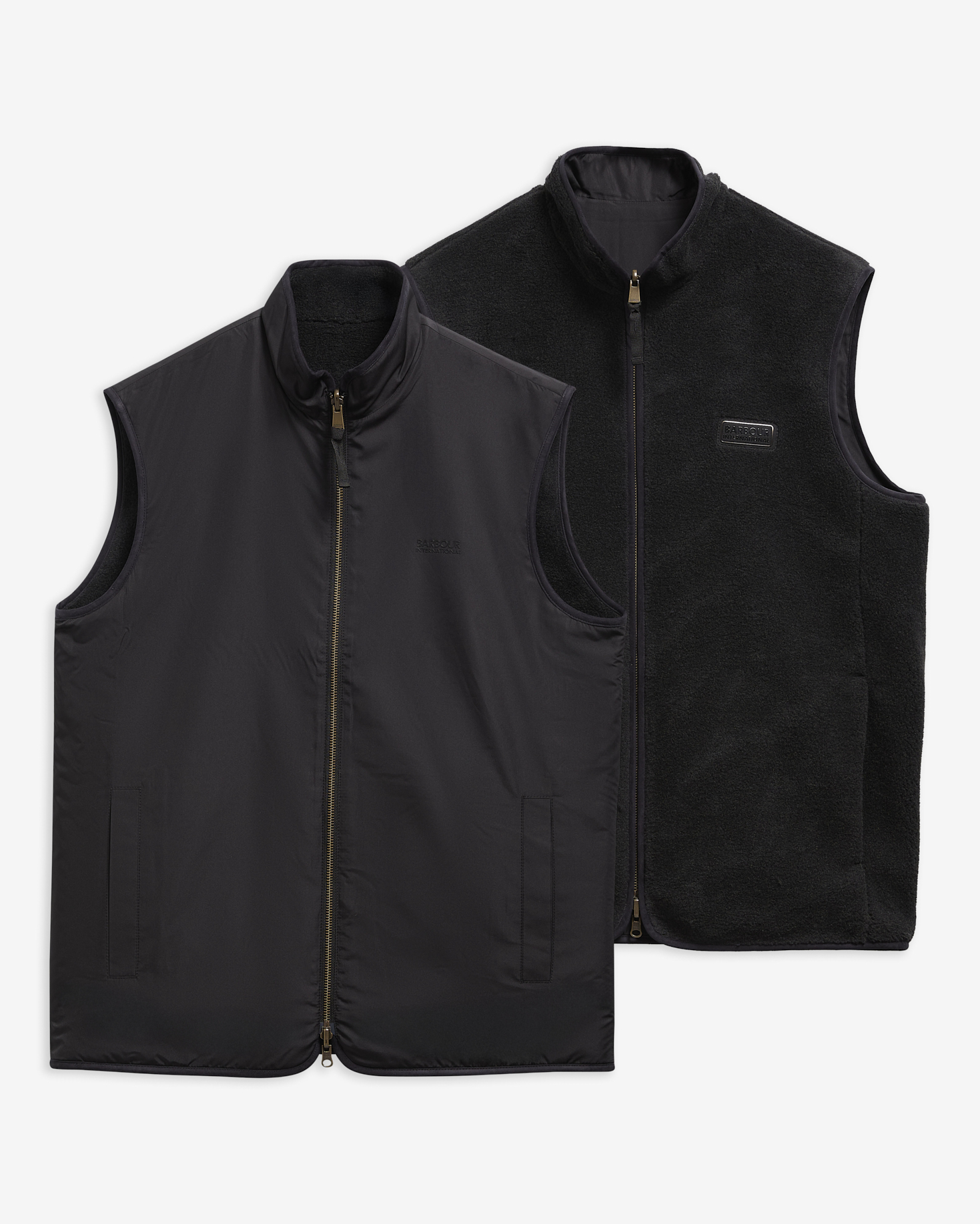 Reversible Fleece Gilet Dark Black