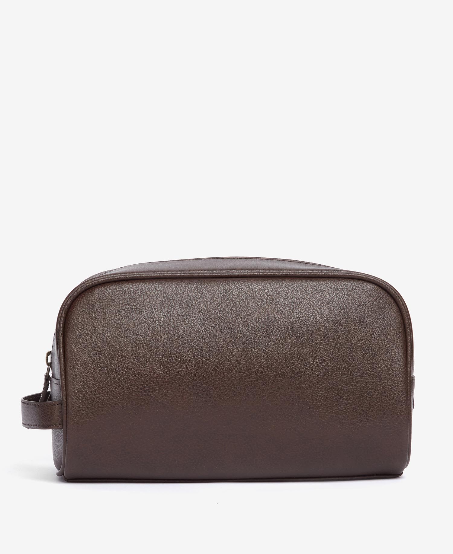 Leather Washbag Dark Brown