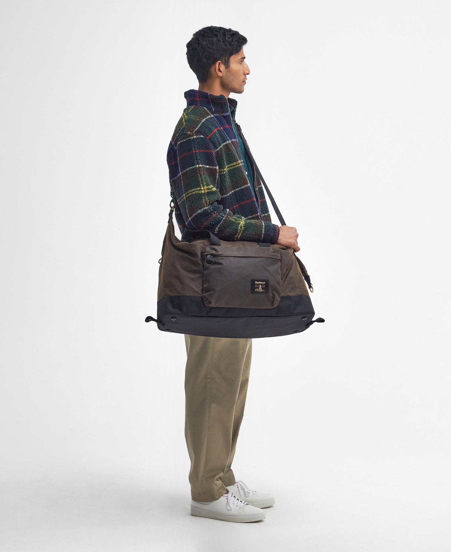 Field Waxed Holdall Olive-Black