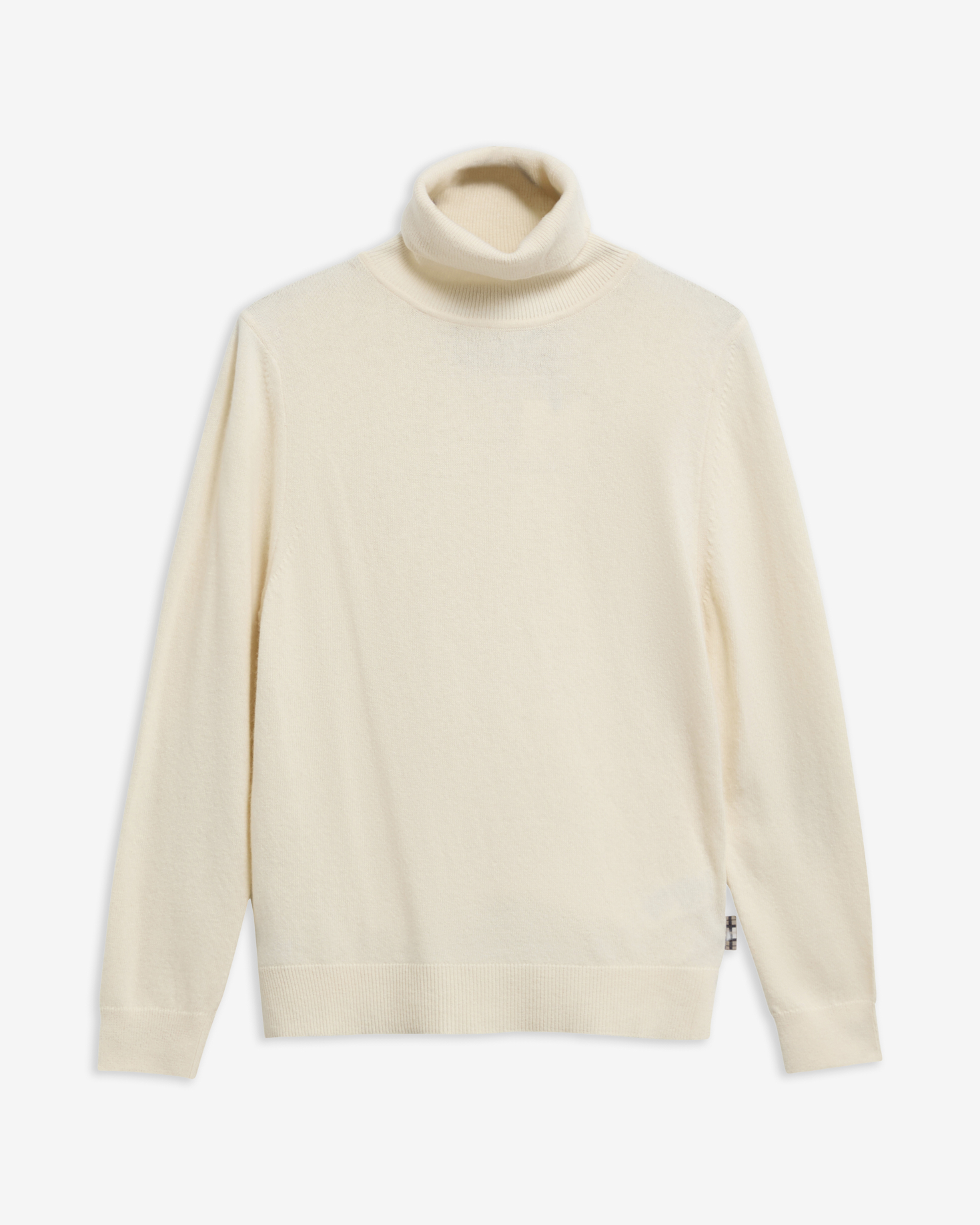 Pendle Roll-Neck Jumper Ecru/Birchwood Tartan