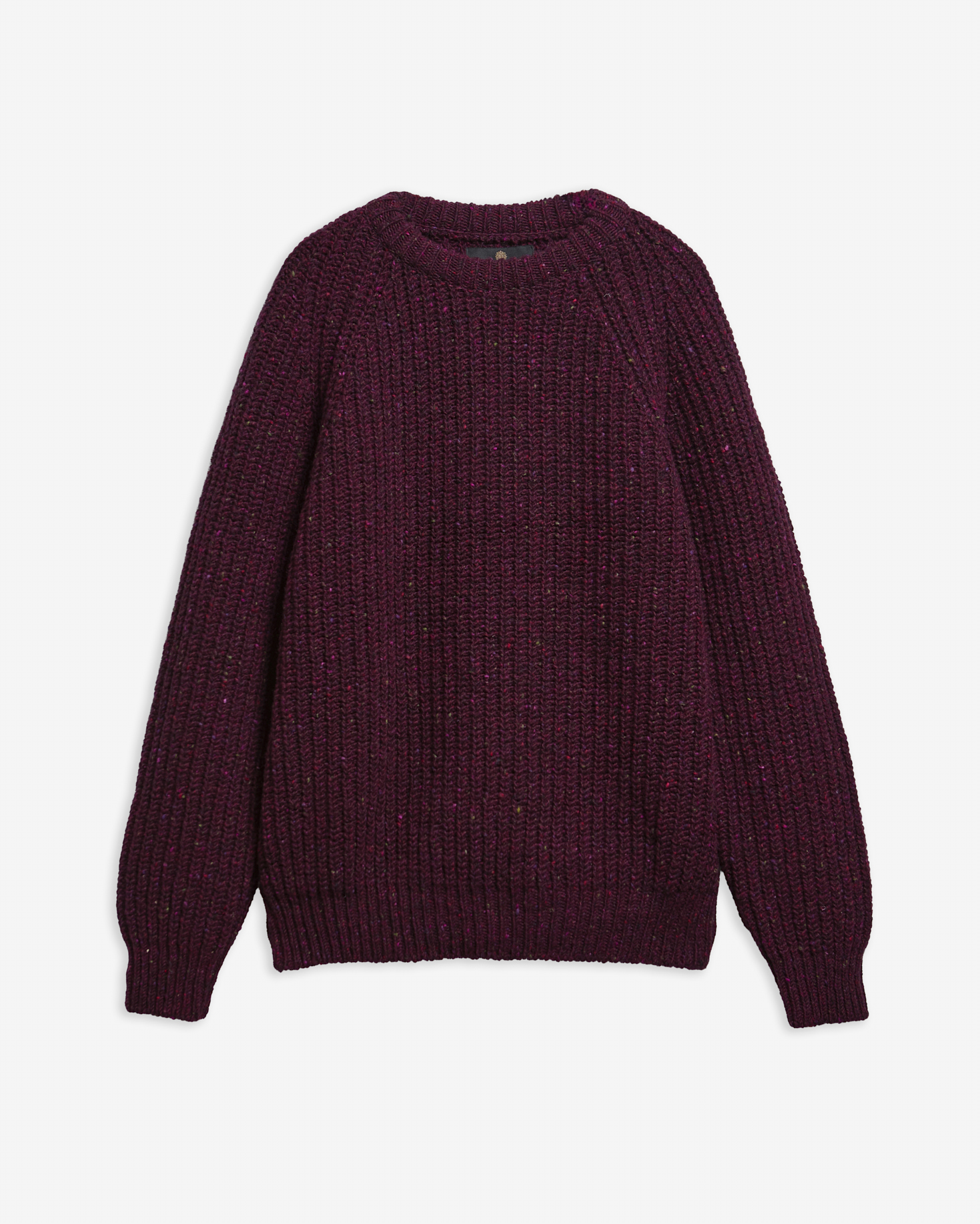Wollpullover Donegal Rundhalsausschnitt Made in Scotland Merlot