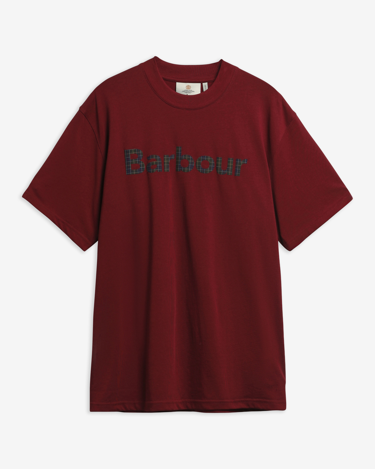 Tartan Logo Oversized Graphic T-Shirt Wine