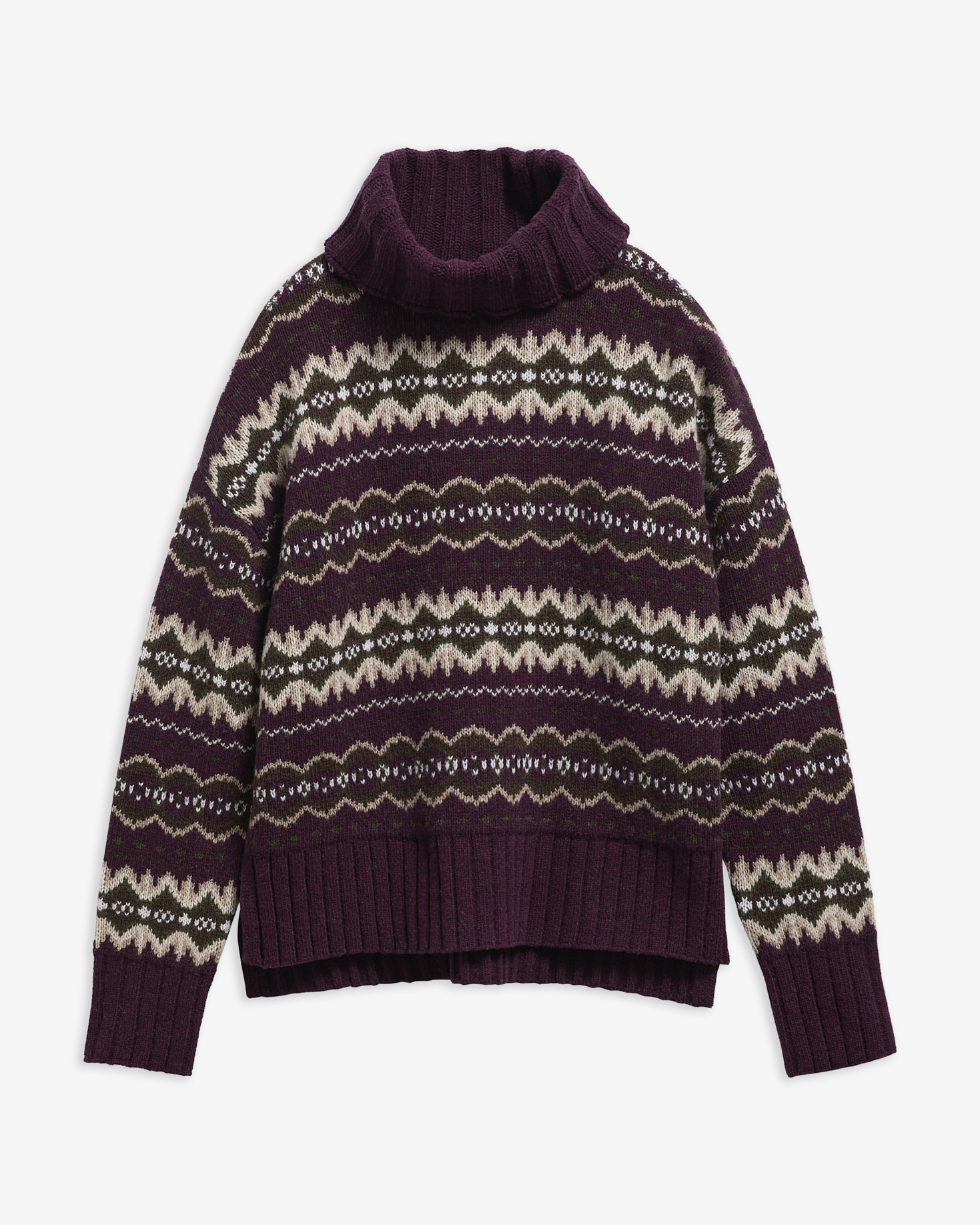 Helen Fair isle Roll-Neck Jumper Fig Multi