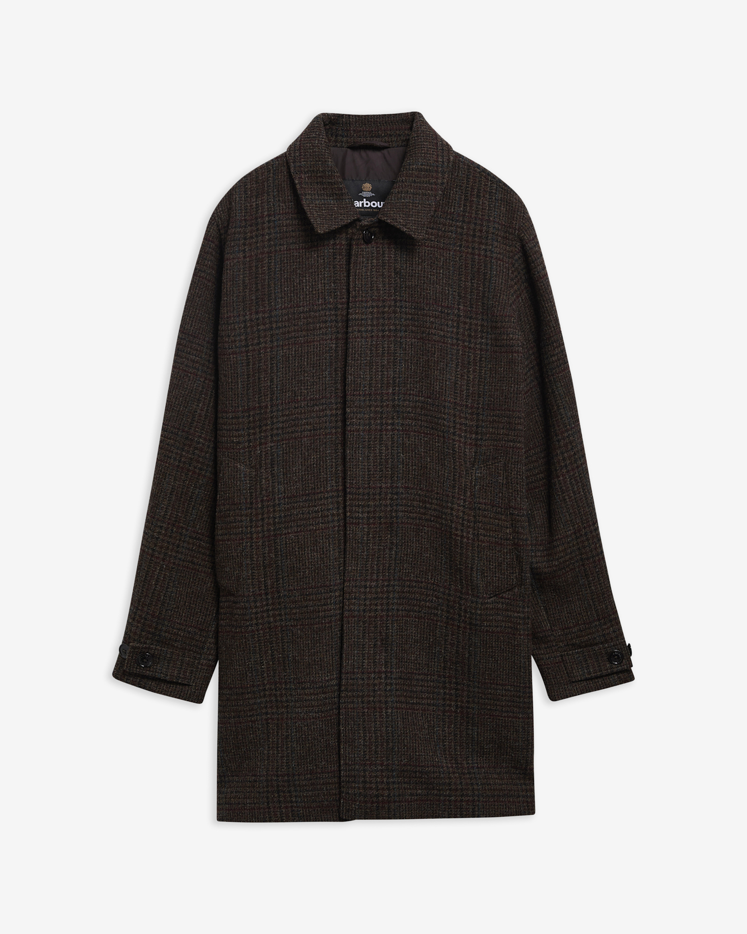 Barbour Mantel Lorden Check aus Woll-Mix Dark Oak Check