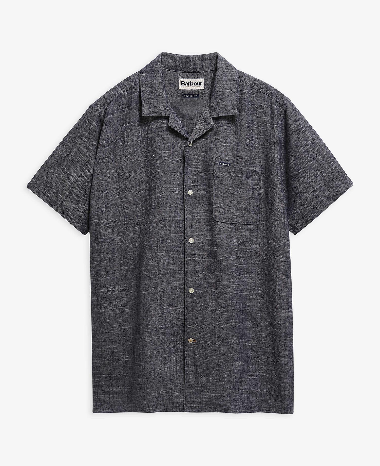 Kurzarmhemd Bowston aus Leinen-Mix Dark Navy