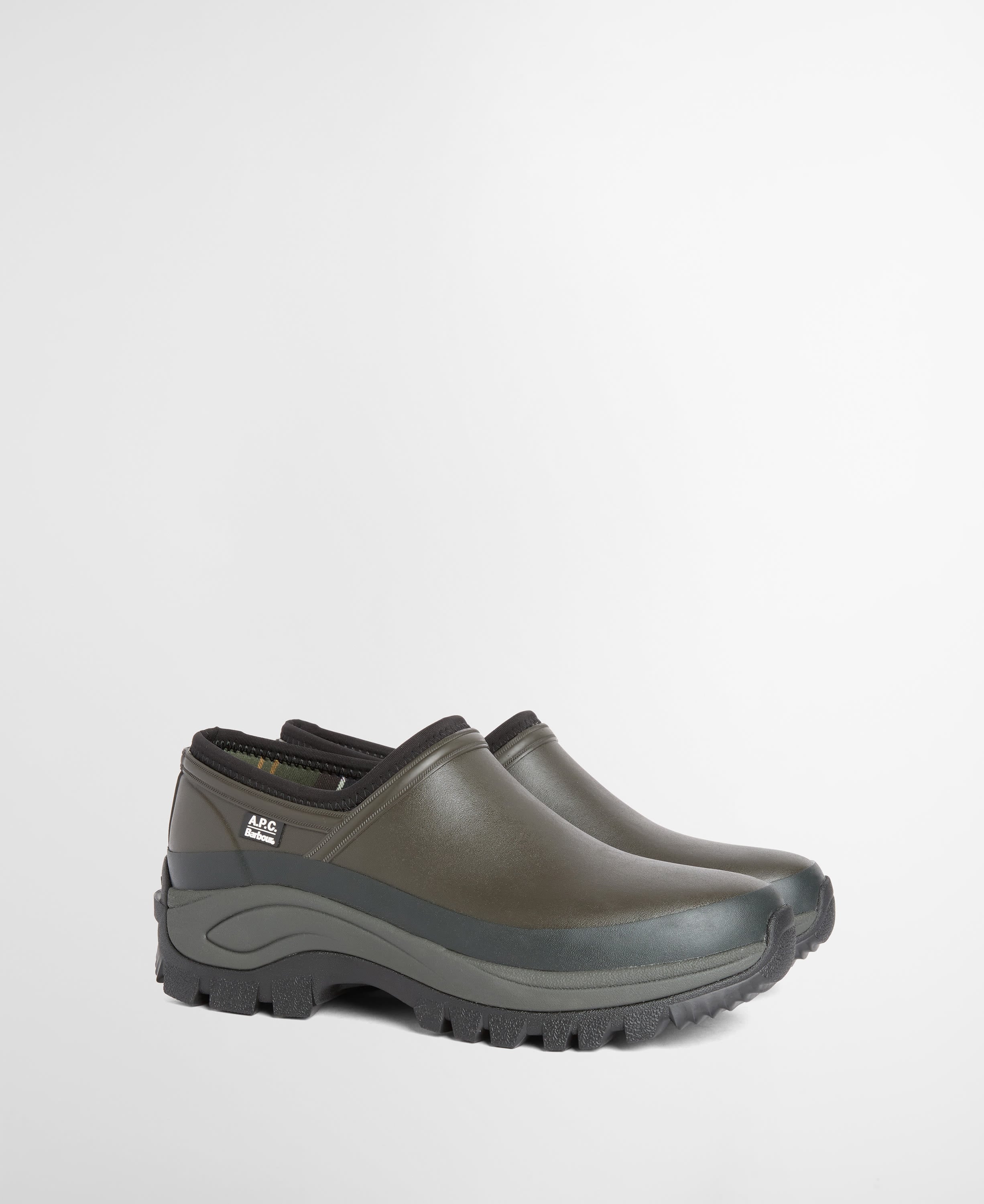 Barbour x A.P.C. Men's Clogs Dark Sage