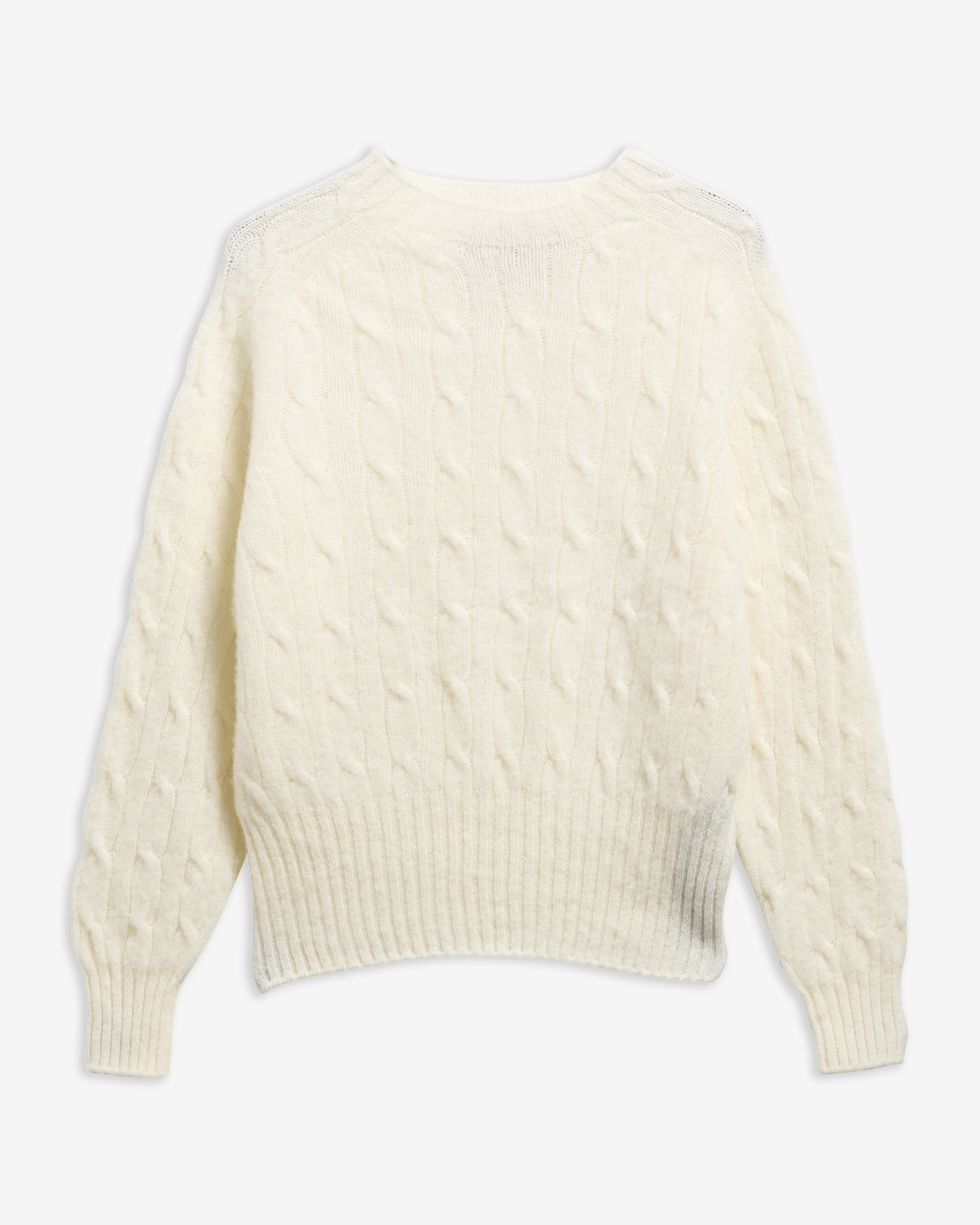 Wollpullover Havant Cable Knit Made in Scotland Ecru
